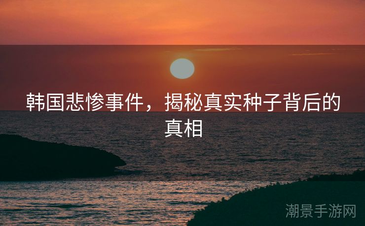 韩国悲惨事件，揭秘真实种子背后的真相
