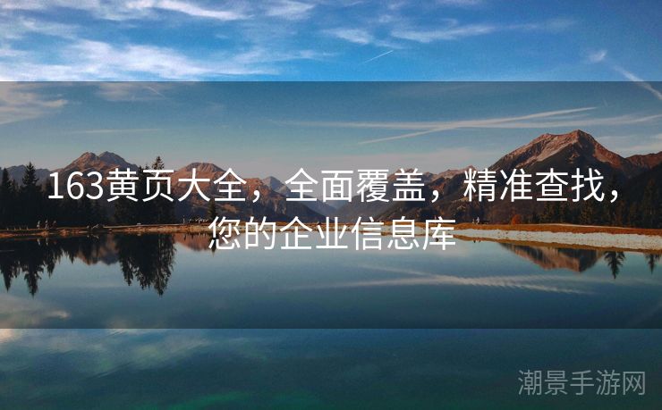 163黄页大全，全面覆盖，精准查找，您的企业信息库