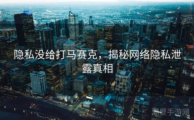 隐私没给打马赛克，揭秘网络隐私泄露真相
