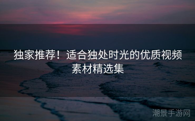 独家推荐！适合独处时光的优质视频素材精选集