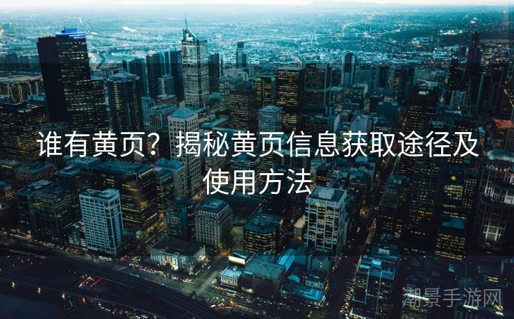 谁有黄页？揭秘黄页信息获取途径及使用方法
