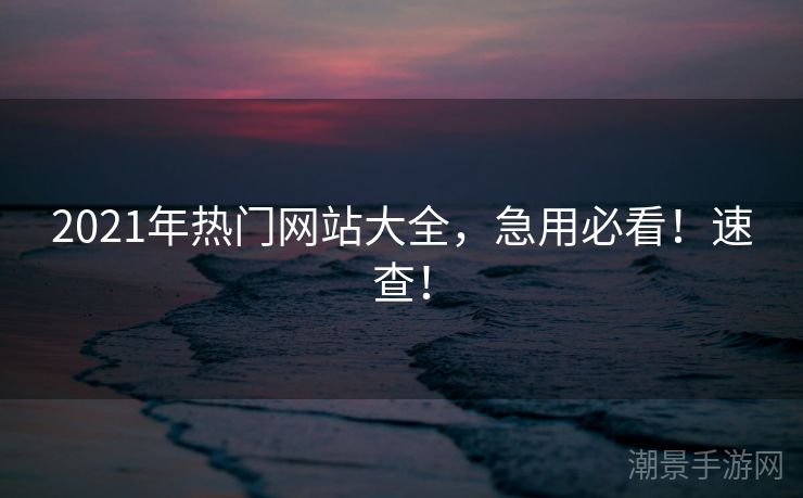 2021年热门网站大全，急用必看！速查！