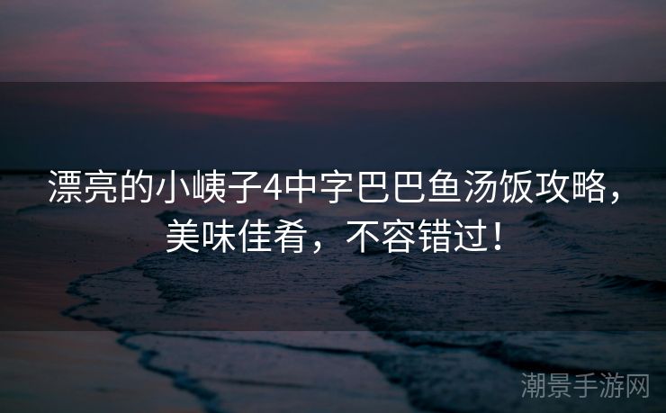 漂亮的小峓子4中字巴巴鱼汤饭攻略，美味佳肴，不容错过！