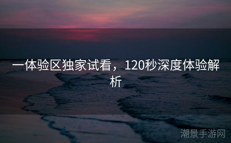 一体验区独家试看，120秒深度体验解析