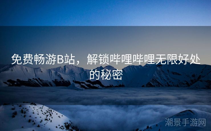 免费畅游B站，解锁哔哩哔哩无限好处的秘密