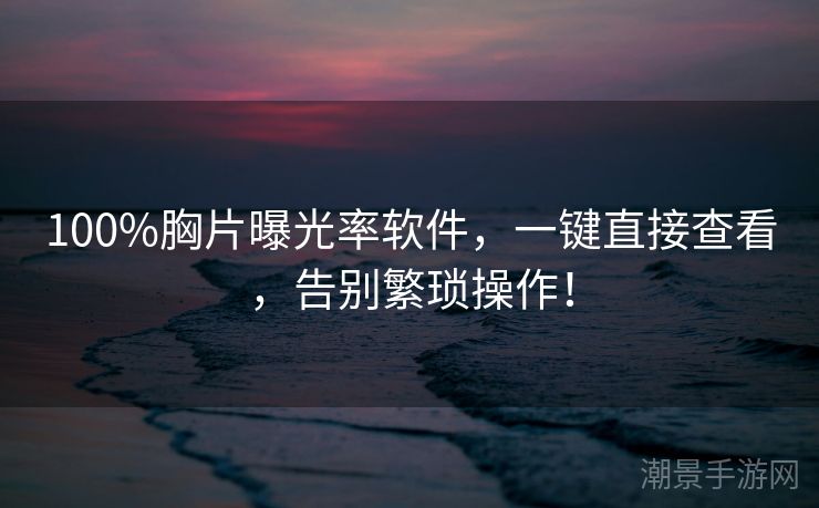 100%胸片曝光率软件，一键直接查看，告别繁琐操作！