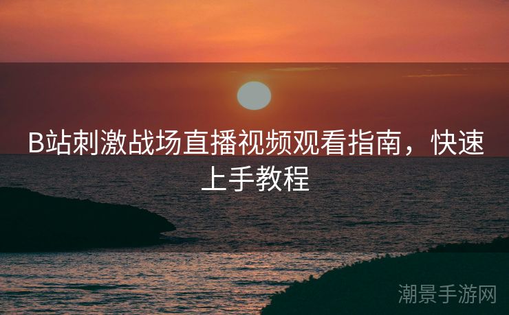 B站刺激战场直播视频观看指南，快速上手教程