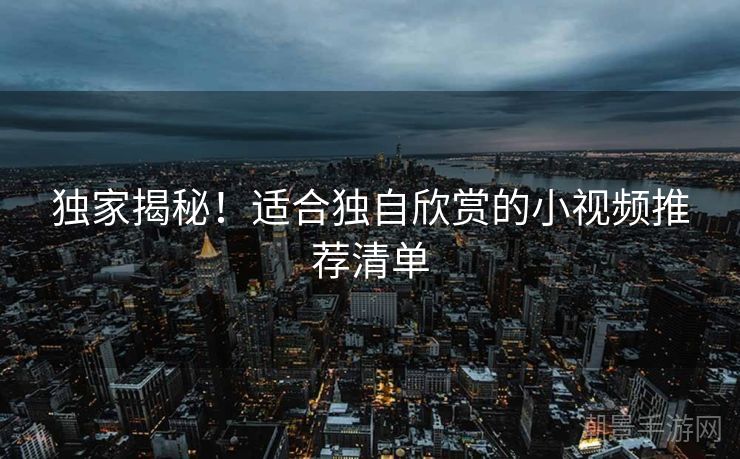 独家揭秘！适合独自欣赏的小视频推荐清单