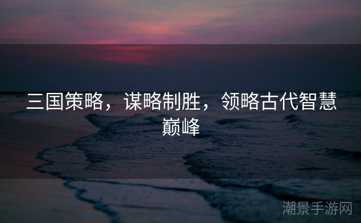 三国策略，谋略制胜，领略古代智慧巅峰