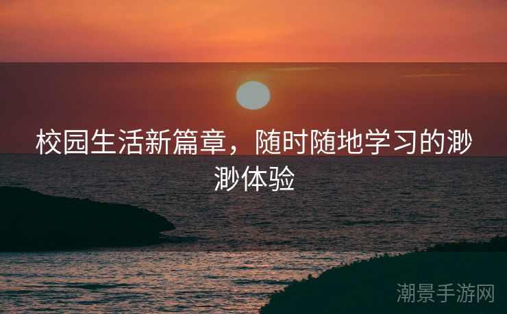 校园生活新篇章，随时随地学习的渺渺体验