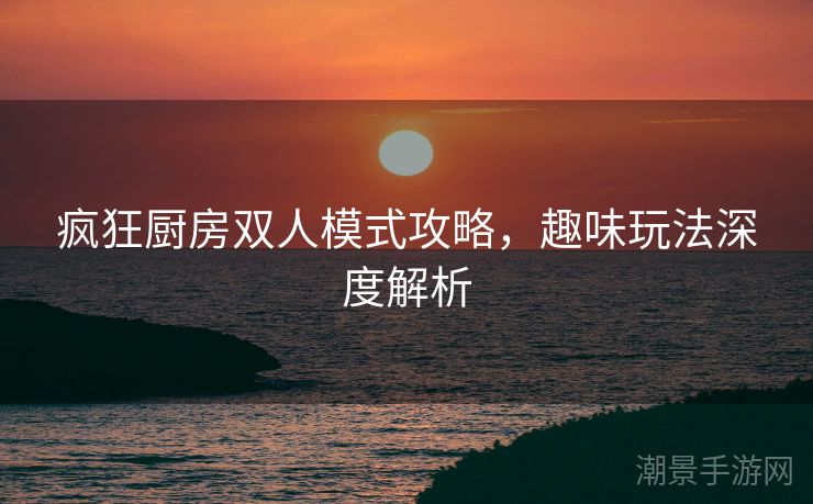 疯狂厨房双人模式攻略，趣味玩法深度解析