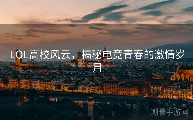 LOL高校风云，揭秘电竞青春的激情岁月