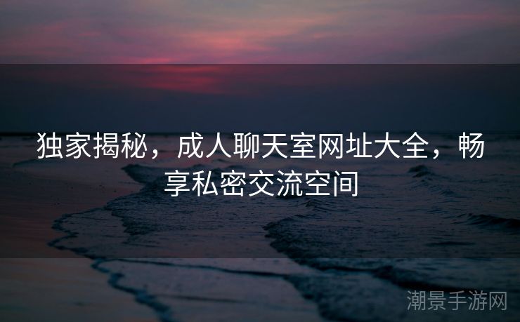 独家揭秘，成人聊天室网址大全，畅享私密交流空间