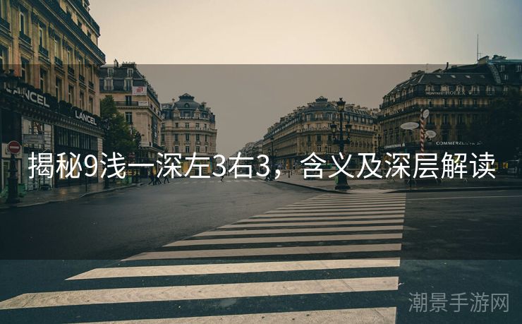 揭秘9浅一深左3右3，含义及深层解读
