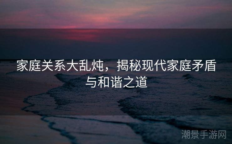 家庭关系大乱炖，揭秘现代家庭矛盾与和谐之道