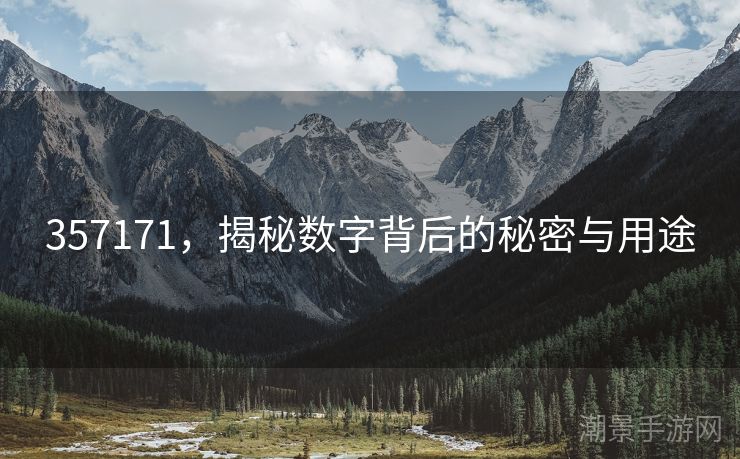 357171，揭秘数字背后的秘密与用途