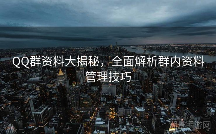 QQ群资料大揭秘，全面解析群内资料管理技巧