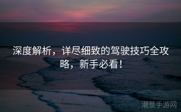 深度解析，详尽细致的驾驶技巧全攻略，新手必看！