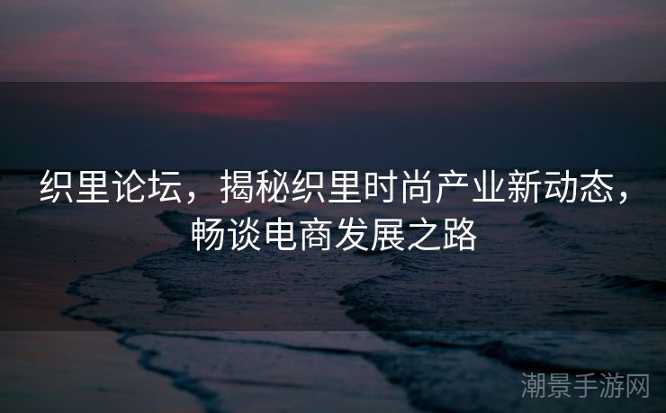 织里论坛，揭秘织里时尚产业新动态，畅谈电商发展之路
