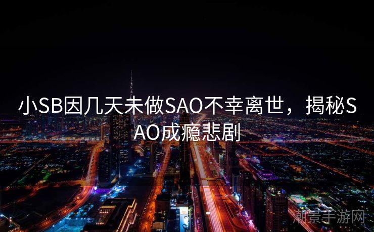 小SB因几天未做SAO不幸离世，揭秘SAO成瘾悲剧