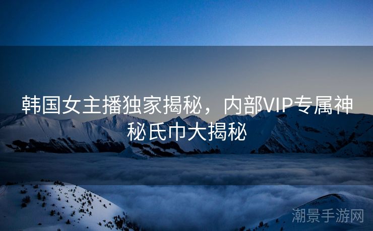 韩国女主播独家揭秘，内部VIP专属神秘氏巾大揭秘