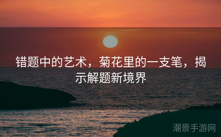 错题中的艺术，菊花里的一支笔，揭示解题新境界