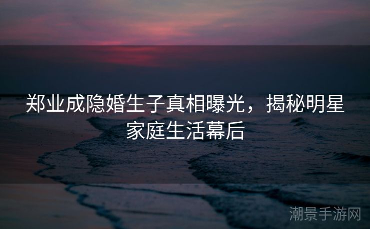 郑业成隐婚生子真相曝光，揭秘明星家庭生活幕后